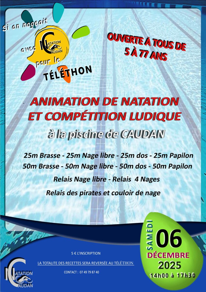 TELETHON - Animation de Natation et Compétition Ludique Familiale Toutes Catégories
